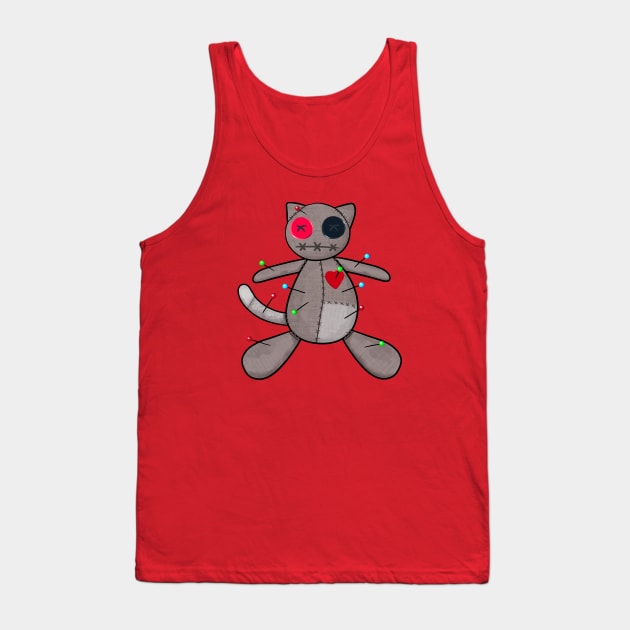 Voodoo Doll Cat Tank Top by KilkennyCat Art